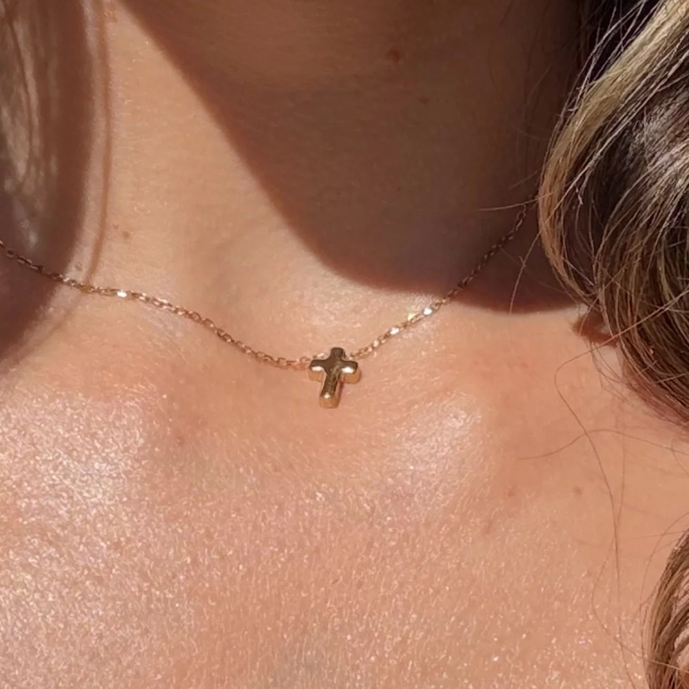 Waterproof Stainless Steel Cross Necklace Tiny Cross